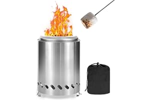 EILYGK Table Top Fire Pit, 8" Portable SmokeLess Stainless Steel Tabletop Fire Pit for Outdoor,Indoor, Camping, Backyard, Garden
