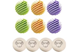 ZEPIQOR 10 bolas de lavado para chaquetas de plumón, Bolas de Lana para Secadora Juego de 4-100% Lana de Oveja Ecológica - Ropa Suave y Esponjosa - Ahorra Energía - Ideal Para Plumón