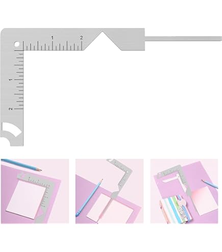 BENECREAT 3 Mini Outil De Reliure Rose Notes Autocollantes En Acrylique Guide De Reliure Modèle De Pochoir Règle De Reliure Outil De Scrapbooking Pour La Fabrication De Manuels De Carnets