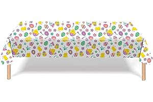 CLOVERCY Easter Tablecloth Plastic Waterproof, Easter Party Tablecloth Decorations, Easter Table Cover 54 x 108 In Easter Rectangle Tablecloth for Party Decoration Supplies