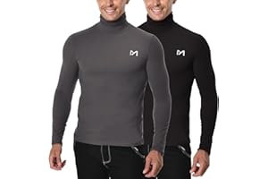 MEETYOO Tee Shirt Thermique Homme Manche Longue, Baselayer Maillot Running Vetement Fitness pour Sports Jogging Musculation Chemise