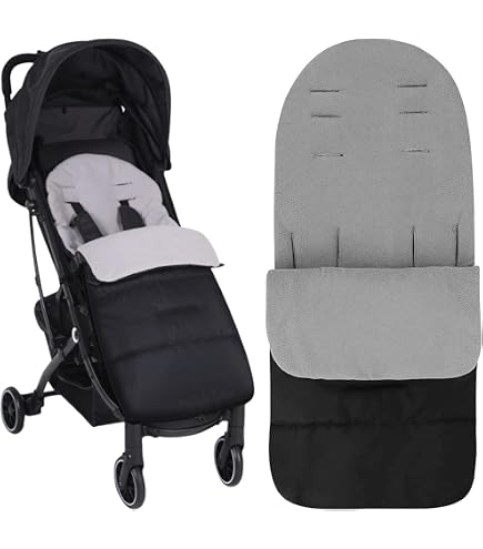 Chancelière Poussette Imperméable Et Coupe-Vent – Universelle, Douce Et Chaleureuse (Noir)
