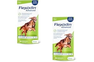 VETOQUINOL Flexadin Advanced para perros | Paquete doble | 2 x 60 Chews | Complemento alimenticio para apoyar la salud articular | Con colágeno inmunoactivo, Omega-3 y vitamina E