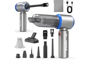 YOMILE Aspirateur à Main, 25000Pa/120W Mini Aspirateur sans Fil & 210.000 tr/min Aspirateur de Voiture à 3 Vitesses avec Moteur sans Brosse, Aspirateur Voiture Sans Fil Pour Bureau,Maison, Cuisine,Poils