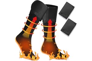 WANHE Heated Socks for Women and Men Winter Heating Socks Electric Cotton Long Knitted Thermal Socks Washable Cold Foot Warmers for Skiing Cycling Fishing Hunting