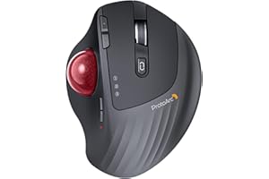 ProtoArc EM01 NL Mysz bezprzewodowa do trackerballa, USB 2,4 G i 2 x Bluetooth, sterowanie kciukiem, regulowany kąt, regulacja 5 DPI, mysz wielokrotnego ładowania, do komputerów PC, Mac/iPada,