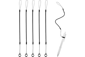 TINOALY 5 Pezzi di Cordino Elastico, Laccio per Penna in Silicone, Guinzaglio Retrattile per Telefono e Tablet, Stilo Touch Anti-Smarrimento con Molla a Spirale