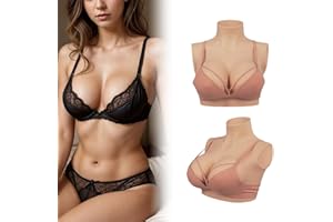 ‎MINAKY Minaky Silikon Brüste Brustformen, Crossdresser Brüste, Falsche Brüste, Realistisch Silikonbrustplatten für Cosplay, Transgender Prothese, D Cup, Gelb