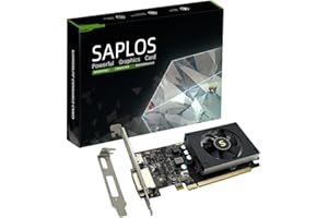 SAPLOS GT 1030 Grafikkarte, 4GB GDDR4 64-bit, HDMI DVI, Low Profile, PC Video Card Gaming, Computer GPU, 4K Support, DirectX 12, 2 Displays Support