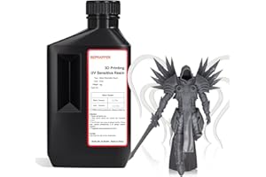 RepRapper 201 Resina para impresora 3D, 405 nm, resina fotopolímero estándar de curado rápido UV con brillo metálico para impresora LCD, gris, 1000 g