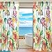 Produktbild FFY Go Sheer Voile Fenster Vorhang Tropical Schmetterling Floral bedruckt Weiche Material für Schlafzimmer Wohnzimmer Küche Decor Home Tür Dekoration 2 Einsätze bunt 198,1 x 139,7 cm