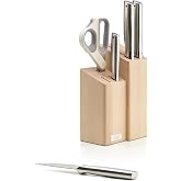 Joseph Joseph Elevate Fusion 5-piece knife, cleaver and scissor set with beechwood block