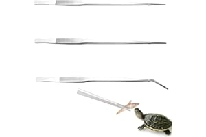 MAKOTO NOBU Set di 3 pinzette per Acquario, Attrezzi per Acquario, I rettili mangiano pinze, Pinzette Curva Piante Acquario Dritte per Manutenzione Acquario（2 Dritti, 1 a Gomito）