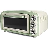 Ariete Vintage Fırın Yeşil 0979/04 - Pizza Fırını, 1380 Watt, 18 Litre Kapasite, 3 Pişirme Fonksiyonu, Paslanmaz &Ccedil;elik Hazne,
