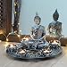 Produktbild Buddha Dekoteller silber mit Teelichthaltern und Deko-Steinen