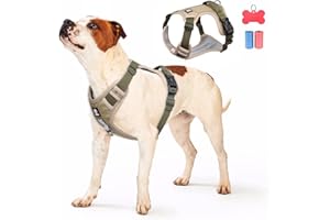 TVMALL Uprząż dla psa, odporna na rozciąganie, uprząż na klatkę piersiową dla małych, średnich i dużych psów, kamizelka robocza, bez ciągnięcia, odblaskowa uprząż taktyczna z uchwytem treningowym,