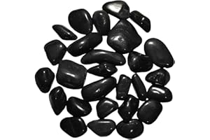 YIZZWTC 2000g Ciottoli Decorativi Giardino, 4-6 cm Pietre Decorative per Vasi Piccole, Sassolini Decorativi per Acquario Ciottoli Lucidati Naturali per Paesaggistica Vasi Piante Grasse (Nero, 4-6 cm)