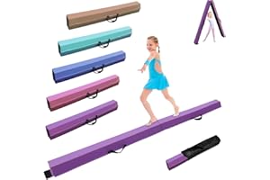 SportBob Barra Equilibrio Gimnasia artistica 240/270/300 cm Cuero PU Barra de Equilibrio Gimnasia artistica Plegable Base de Goma Antideslizante para niños, Vigas de Gimnasia para Entrenamiento
