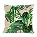 Produktbild Rechoo Dekorative Kissen Kissenbezug Grün Blatt Bedrucken Kissenhülle Sofa Polyester Leinen für Zuhause Auto Cafe 45 x 45cm #3