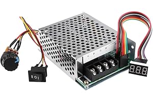 KAFUTY Controlador de velocidad del motor DC10-55V 60A CW CCW Interruptor reversible con pantalla digital protección de baja tensión/sobrecorriente PWM módulo regulador