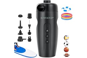 SUNTATOP Gonfiatore per SUP Tavole da Surf Pompa ad Aria Multifunzione ricaricabile Tavola da Surf, per Palloni Sportivi e Materassi da Campeggio Design Portatile e Conveniente