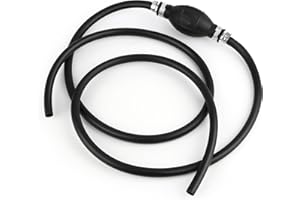 QOUBNIC bomba de gasolina, 8 mm x 1,9 m, goma de transferencia manual, bomba de sifón, para combustible, gasolina, diésel, agua, depósito de pescado graso