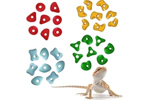 Okueejur 32PCS Rock Climbing Holds for Bearded Dragons Climbing Rock Wall Grips for Bearded Dragons Tank Accessories Reptiles Toy Rock Wall Holds (Colorful)