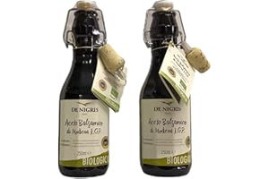 DE NIGRIS 2x250 ml. Aceto balsamico i.g.p. Biologico con il 55% di mosto di uva cotto prodotto a Modena italia