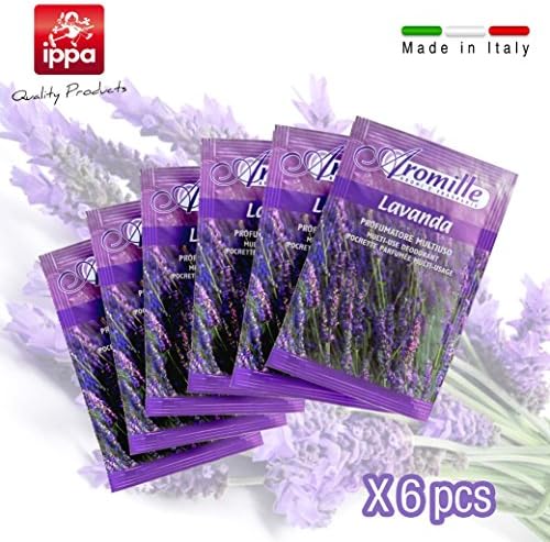 6 Air Freshners Lavender for Drawers and Cabinets. Scented Envelopes. Made In Italy.