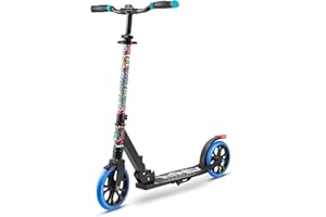 Serenelife Trottinette Freestyle, Trottinette Adulte et ado - Hauteur Réglable, Scooter Tout Terrain avec Grande Roues et Suspension, Manœuvre Facile et Pliable