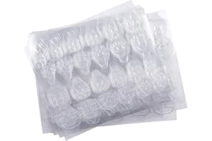 Kalolary naklejki do paznokci, 10 arkuszy / 240 sztuk dwustronnych naklejek samoprzylepnych, żelowych do paznokci, przezroczyste, elastyczne tipsy do manicure