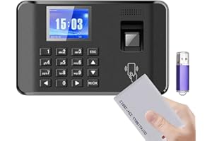 Bisofice Time recording for small businesses, stamp clock, time recording employees, working time recording for small businesses, German, fingerprint/password/ID, with 11 languages, USB data export