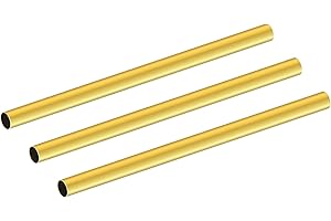 LAVMHAB Tubo rotondo in ottone, 5 mm di diametro esterno x 0,2 mm di spessore della parete x 200 mm di lunghezza, tubi rotondi in ottone senza cuciture, per artigianato fai da te (3 pezzi)