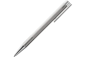 ‎LAMY Lamy logo brushed Kugelschreiber - zeitloser Kuli in einem eleganten & robusten Gehäuse aus Edelstahl – inkl. Großraummine M 16 in Strichbreite M in schwarz