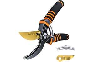 JiveSnip Forbici da Giardino Premium in Titanio - Cesoie da Potatura Professionali Bypass per Piante, Siepi e Fiori (Include forbici + lama)