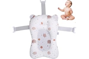 HOVEELUTY Support de bain pour bébé Coussin de baignoire pour bébé doux et confortable Baignoire pour nouveau-né réglable antidérapante Facile à nettoyer Coussin de bain pour nouveau-né Fournitures de salle de