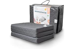 Alcube Lit de Voyage Matelas 60 x 120 cm Pliable – pour Un lit de Voyage ou Matelas d'invités avec Housse de Matelas Noir