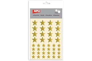 APLI KIDS APLI - Gomets estrella color oro, bolsa con 3 hojas