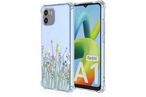 BORYA Funda para Xiaomi Redmi A1 / Xiaomi Redmi A2, Transparente Ultradelgado Suave Sedoso Silicona Carcasa, Antigolpes TPU Bumper Estuche, Elegante Simple Caso, Flores Coloridas
