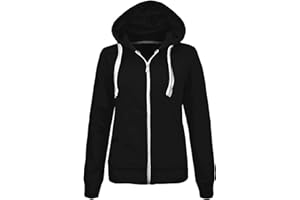 LUXFAB Girls Boys Children Fleece Plain Hoodie Top Kids Hooded Jacket Zip Up Warm Hoody 3-13 Years