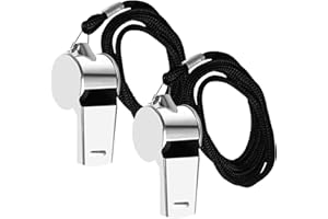 FRXVUC Pfeife, 2 Stück Edelstahl Sportpfeifen, Schiedsrichter pfeifen mit Schlüsselband, lauter klarer Klang, Trillerpfeife ideal für Schulsport, Fußball Schiedsrichter, Hundetraining, Sportunterricht