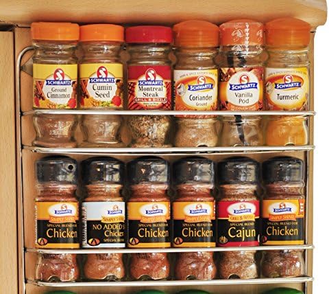 Customize Your British Spice Rack With Colour And Size To Suit Your Kitchen (2 Tier, Chrome)