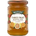 Mackays Three Fruit Marmalade Jam 340gm| Orange, Grapefruit & Lemon | Imported from Scotland | Made with Whole Fruits | Vegan | Gluten-Free | No Artificial Colors or Preservatives