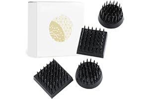 Wazakura Ensemble de 4 Mini Pique-Fleurs Ikebana Kenzan Japonais, Fabriqués au Japon, Set Rond et Carré – Noir Mini Kenzan