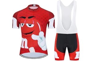 Moxilyn Abbigliamento Ciclismo da Uomo,Maglia Manica Corta+Pantaloncini,Cuscino Gel 9D,Ciclismo Moda Set Completo,Ciclismo Ciclismo Jerseys per Uomo,Ad Asciugatura Rapida Traspirante