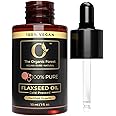 100% Pure Organic Flaxseed Oil | Cold Pressed & Unrefined Linseed Oil | Reduce Dandruff, Acne & Hair fall | Natural Skin Care Flax Seed Carrier Oil for Aromatherapy