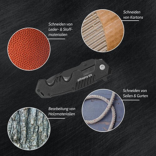 BERGKVIST Klappmesser extra scharf | Mattschwarzes Outdoor Survival Taschenmesser | Kompaktes Einhandmesser mit Edelstahlklinge & Aluminiumgehäuse | Ideal einsetzbar für Freizeit, Arbeit, Wandern & beim Camping - 6