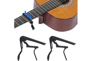 SEMINISMAR 2 piezas Cejilla Guitarra, Clásica Guitar Capo Ligero, Negro