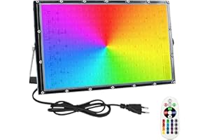Eleganted Projecteur LED Couleur 150W, Projecteur LED RGB Exterieur P65 Etanche avec Télécommande pour Jardin, terrasse, l'éclairage Interieur
