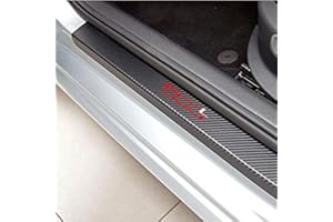 EAGLEG 4 Pezzi Car Adesivi Soglia Fibra Carbonio per Fi-at 500 500x 500l Panda Tipo Punto Bravo, Battitacco Pedal Stickers AntiGraffio Pellicola Protettiva, Auto Styling Accessori, 500l Red